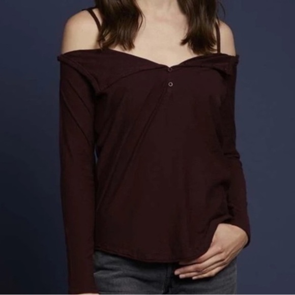 NEW Nation LTD 100% Pima Cotton Long Sleeve Top Size Medium Pearl Ivory Harlow - Picture 8 of 8